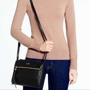 Kate Spade Black Pebble Leather Crossbody Cayli